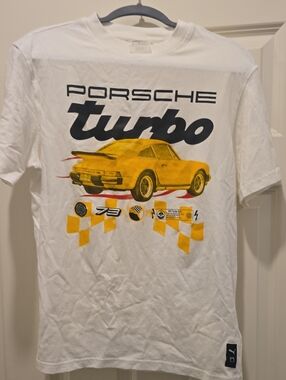 Porsche X Puma Mens Turbo Yellow 911 Graphic Tee